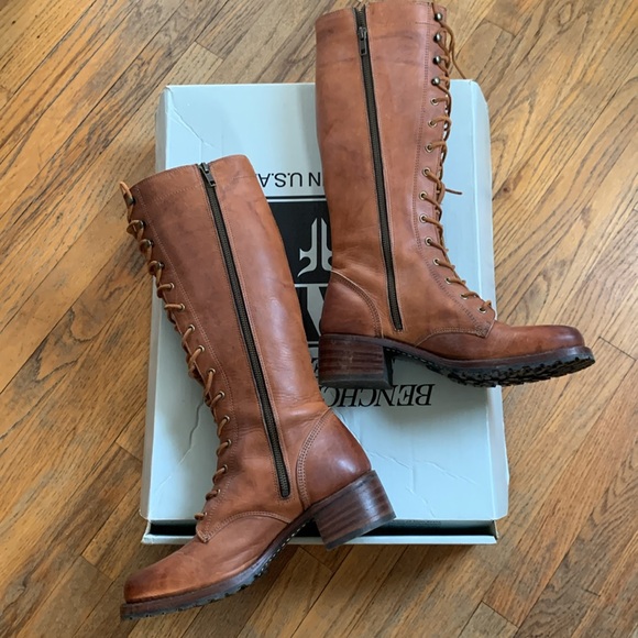 FRYE Campus Lug Lace Leather Knee-High Boots - Picture 2 of 16